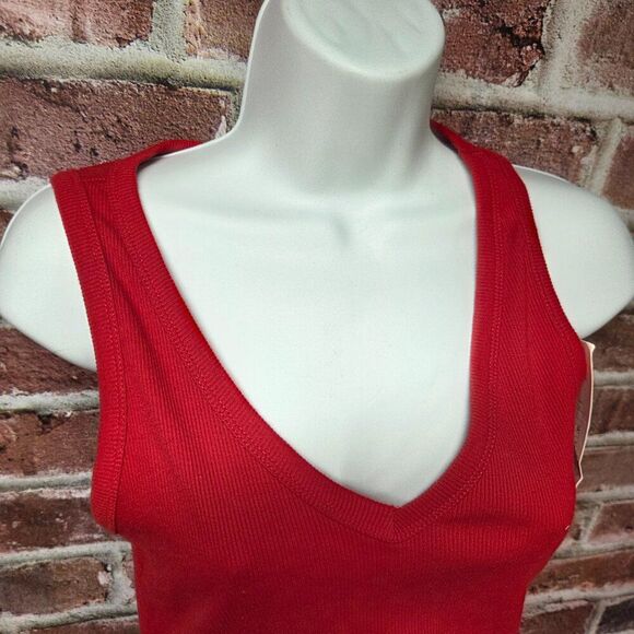 A New Day Ruched Mini Dress | Women’s Small | Red Sleeveless V-Neck - Picture 5 of 7